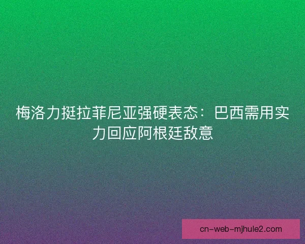 梅洛力挺拉菲尼亚强硬表态：巴西需用实力回应阿根廷敌意