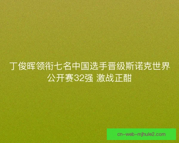丁俊晖领衔七名中国选手晋级斯诺克世界公开赛32强 激战正酣 丁俊晖领衔七名中国选手晋级斯诺克世界公开赛32强 激战正酣